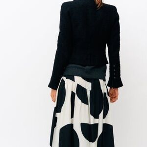 Mara Hoffman Black and White Graphic A-Line Midi Skirt - sample size